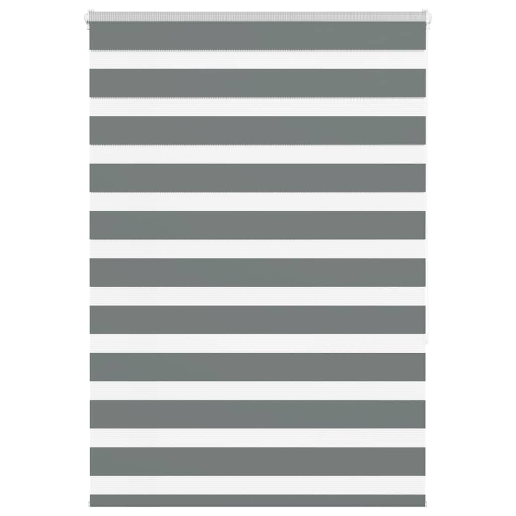 vidaXL Ζέβρα τυφλή Σκούρο Γκρι Πλάτος υφάσματος 105,9 εκ. Πολυεστέρας