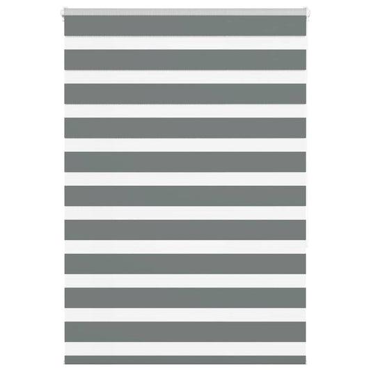 vidaXL Ζέβρα τυφλή Σκούρο Γκρι Πλάτος υφάσματος 105,9 εκ. Πολυεστέρας