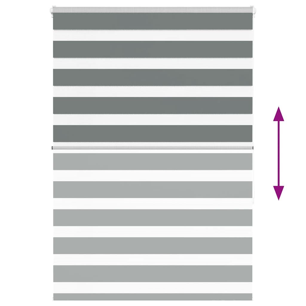 vidaXL Ζέβρα τυφλή Σκούρο Γκρι Πλάτος υφάσματος 110,9 εκ. Πολυεστέρας