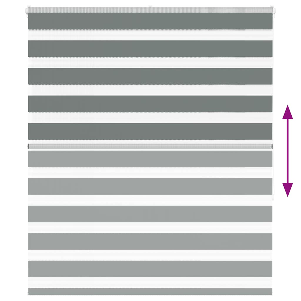 vidaXL Ζέβρα τυφλή Σκούρο Γκρι Πλάτος υφάσματος 115,9 εκ. Πολυεστέρας