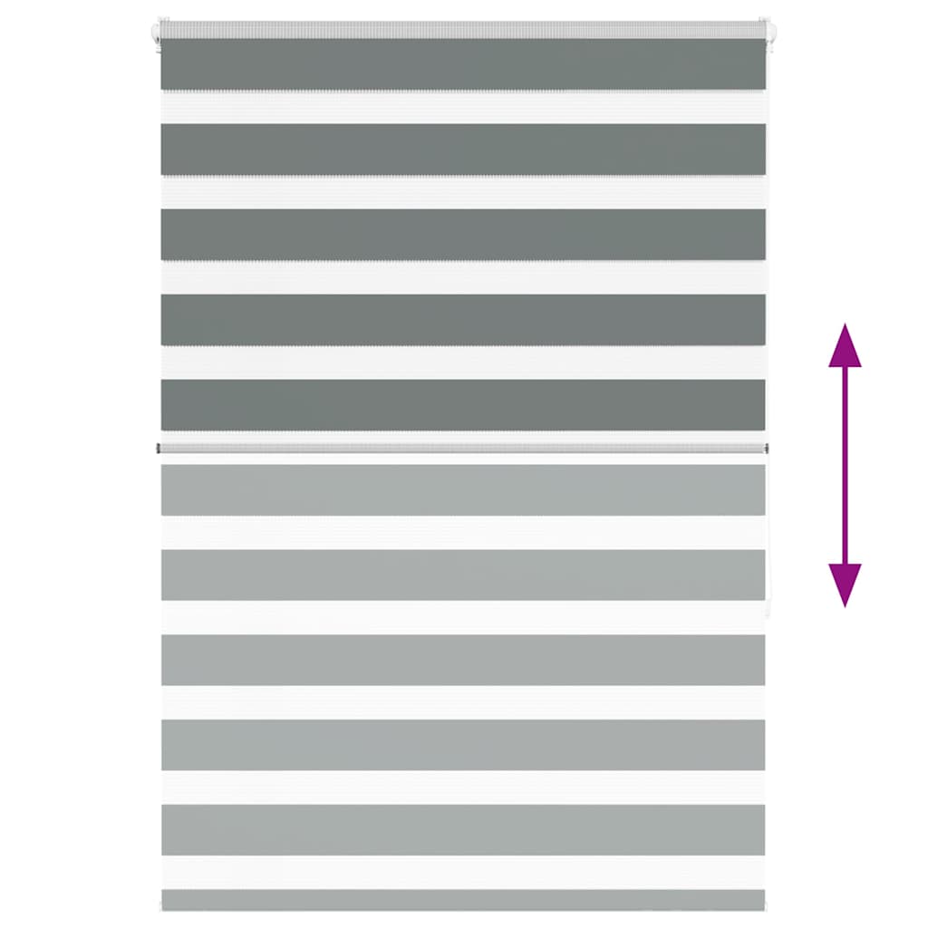 vidaXL Ζέβρα τυφλή Σκούρο Γκρι Πλάτος υφάσματος 125,9 εκ. Πολυεστέρας