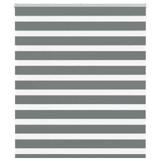 vidaXL Ζέβρα τυφλή Σκούρο Γκρι Πλάτος υφάσματος 130,9 εκ. Πολυεστέρας