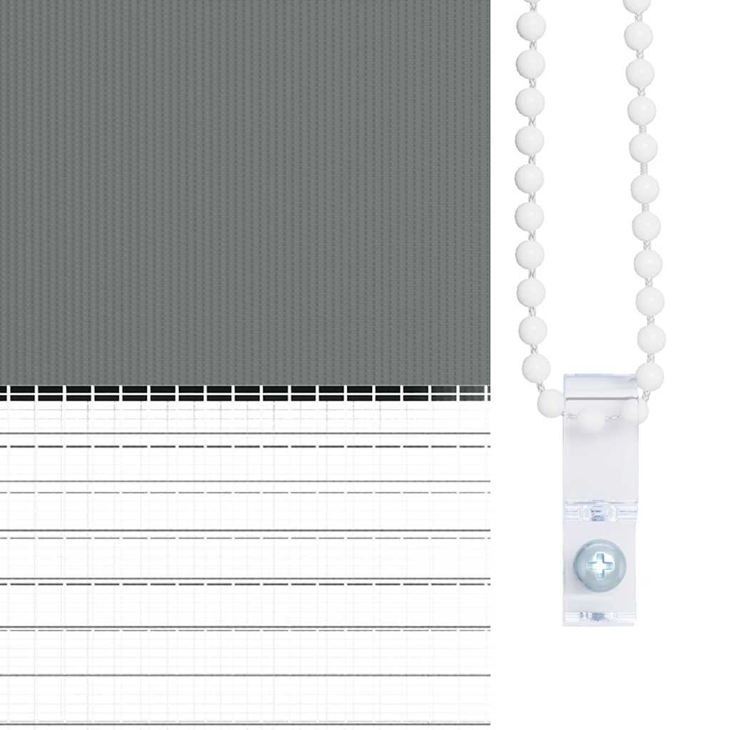 vidaXL Ζέβρα τυφλή Σκούρο Γκρι Πλάτος υφάσματος 150,9 εκ. Πολυεστέρας