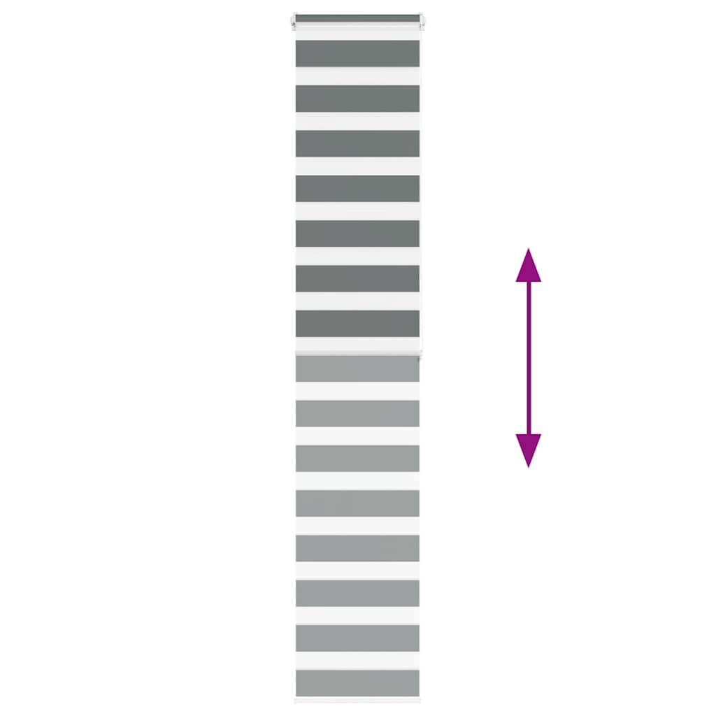 vidaXL Ζέβρα τυφλή Σκούρο Γκρι Πλάτος υφάσματος 35,9 εκ. Πολυεστέρας