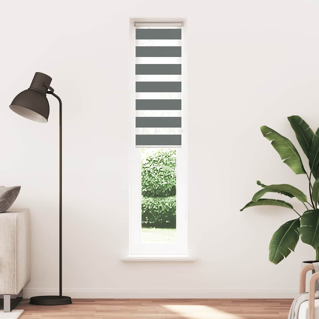vidaXL Στόρι Ζέβρα Σκούρο Γκρι 45 x 200 εκ. Πλάτος Υφάσματος 40,9 εκ. Πολυεστέρας