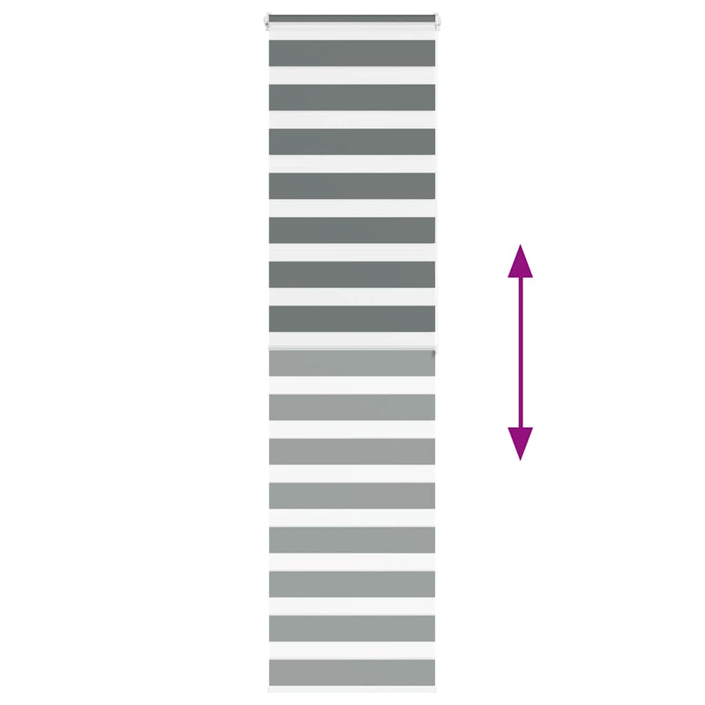 vidaXL Ζέβρα τυφλή Σκούρο Γκρι Πλάτος υφάσματος 60,9 εκ. Πολυεστέρας