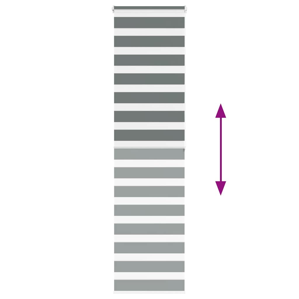vidaXL Ζέβρα τυφλή Σκούρο Γκρι Πλάτος υφάσματος 65,9 εκ. Πολυεστέρας
