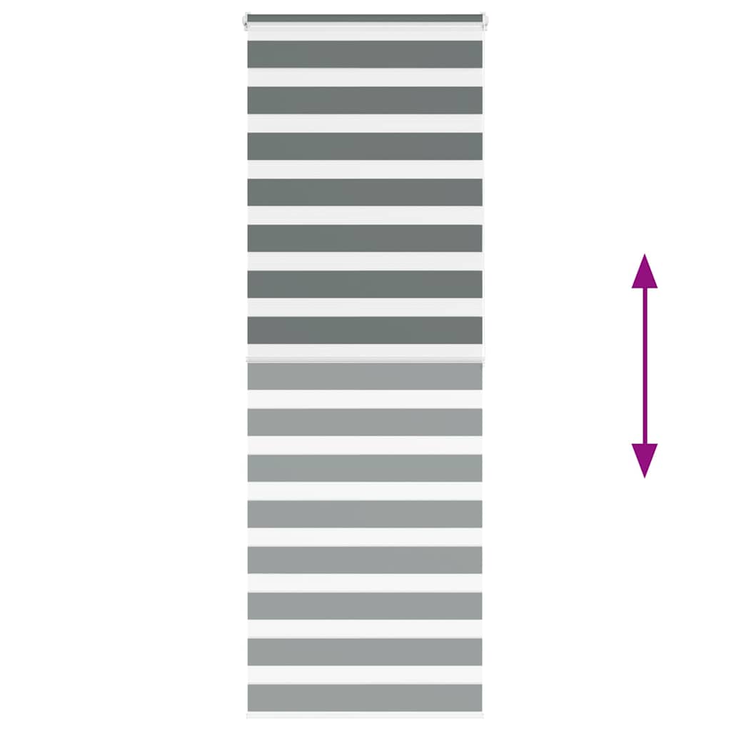 vidaXL Ζέβρα τυφλή Σκούρο Γκρι Πλάτος υφάσματος 75,9 εκ. Πολυεστέρας