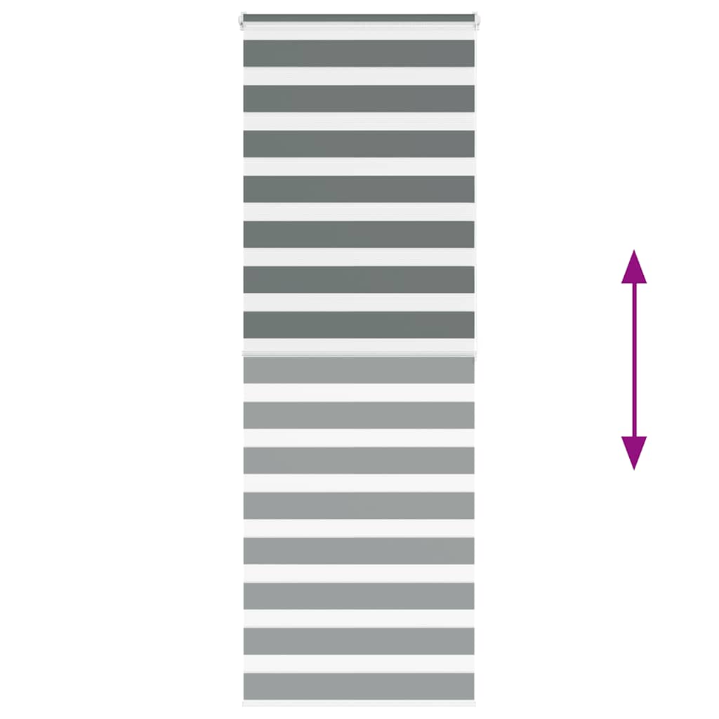 vidaXL Ζέβρα τυφλή Σκούρο Γκρι Πλάτος υφάσματος 85,9 εκ. Πολυεστέρας