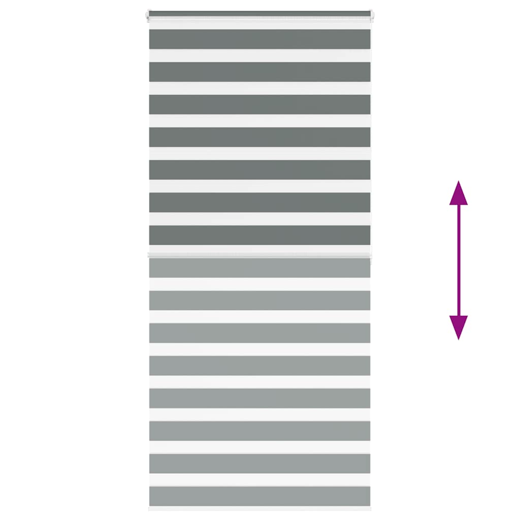 vidaXL Ζέβρα τυφλή Σκούρο Γκρι Πλάτος υφάσματος 100,9 εκ. Πολυεστέρας