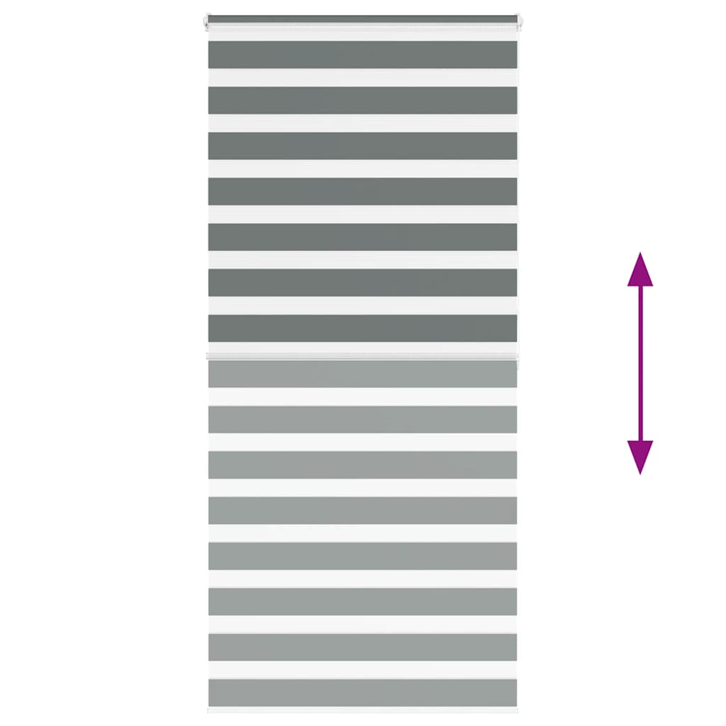 vidaXL Ζέβρα τυφλή Σκούρο Γκρι Πλάτος υφάσματος 110,9 εκ. Πολυεστέρας