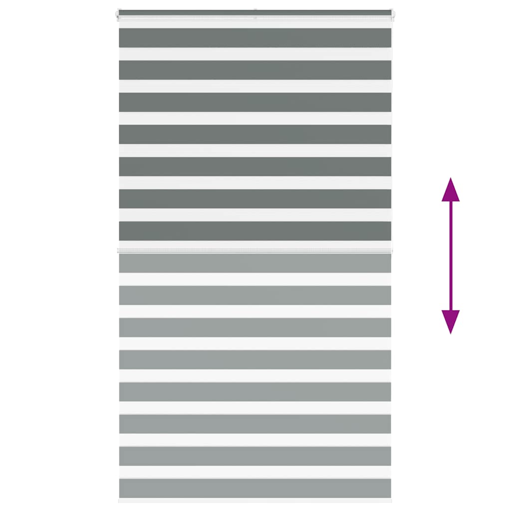 vidaXL Ζέβρα τυφλή Σκούρο Γκρι Πλάτος υφάσματος 120,9 εκ. Πολυεστέρας