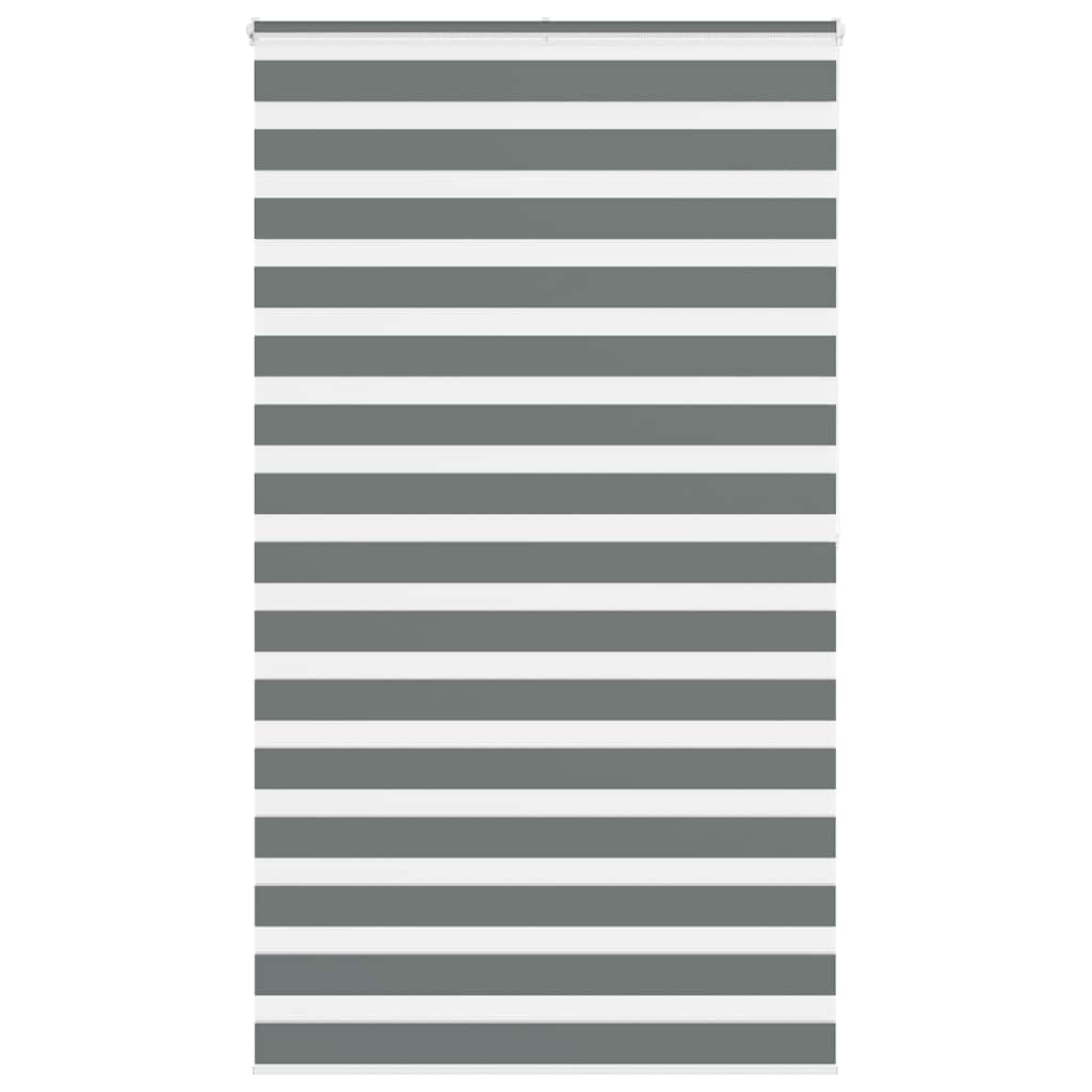 vidaXL Ζέβρα τυφλή Σκούρο Γκρι Πλάτος υφάσματος 125,9 εκ. Πολυεστέρας