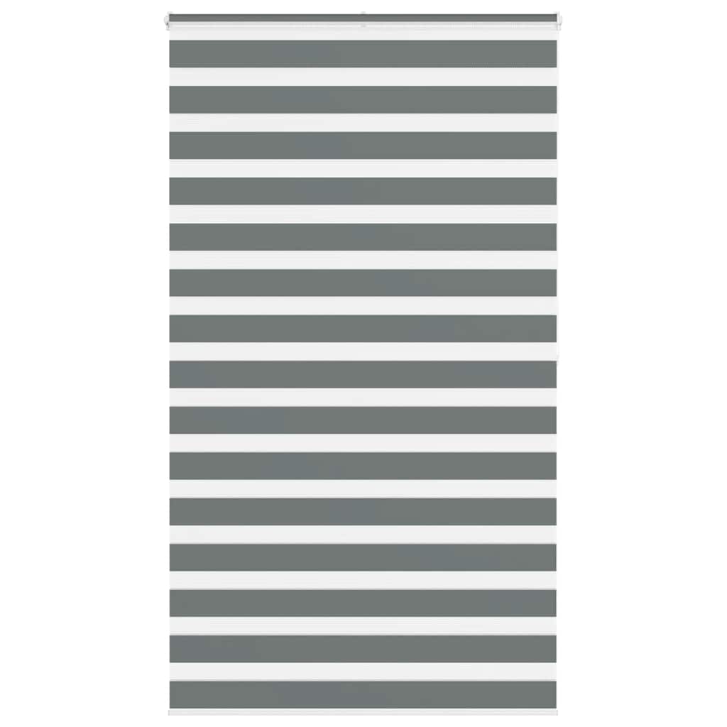 vidaXL Ζέβρα τυφλή Σκούρο Γκρι Πλάτος υφάσματος 130,9 εκ. Πολυεστέρας