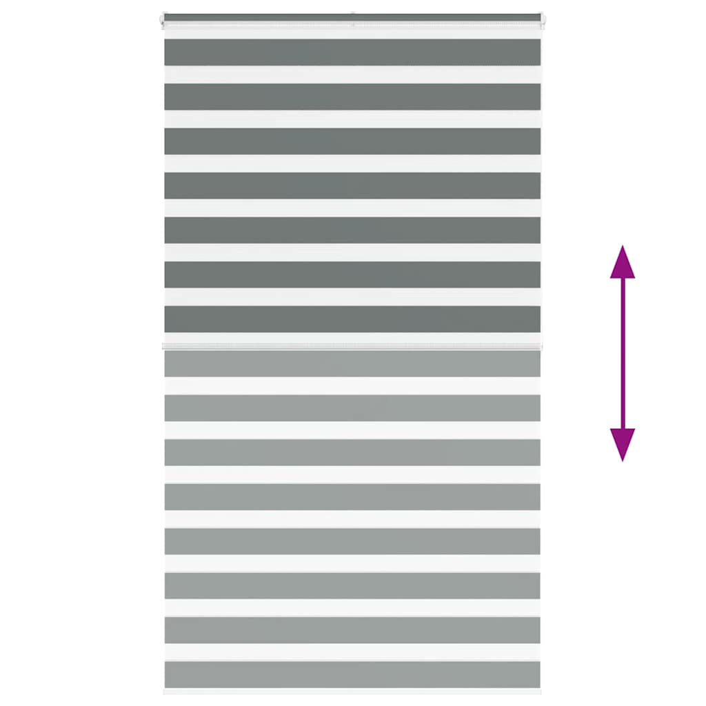 vidaXL Ζέβρα τυφλή Σκούρο Γκρι Πλάτος υφάσματος 130,9 εκ. Πολυεστέρας