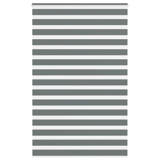 vidaXL Ζέβρα τυφλή Σκούρο Γκρι Πλάτος υφάσματος 135,9 εκ. Πολυεστέρας