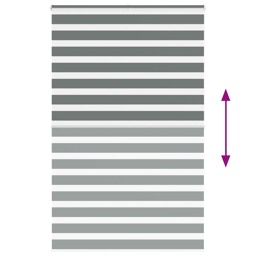 vidaXL Ζέβρα τυφλή Σκούρο Γκρι Πλάτος υφάσματος 140,9 εκ. Πολυεστέρας