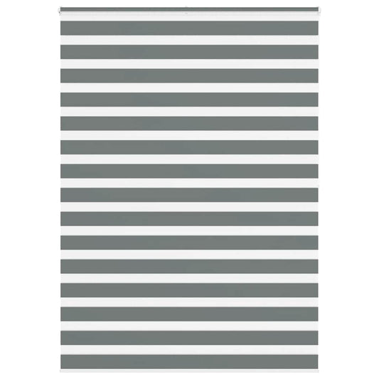 vidaXL Ζέβρα τυφλή Σκούρο Γκρι Πλάτος υφάσματος 150,9 εκ. Πολυεστέρας