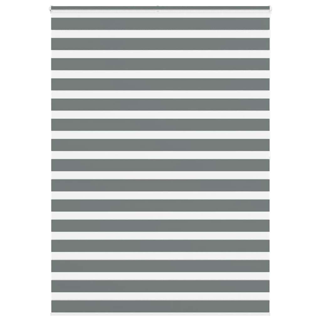 vidaXL Ζέβρα τυφλή Σκούρο Γκρι Πλάτος υφάσματος 155,9 εκ. Πολυεστέρας