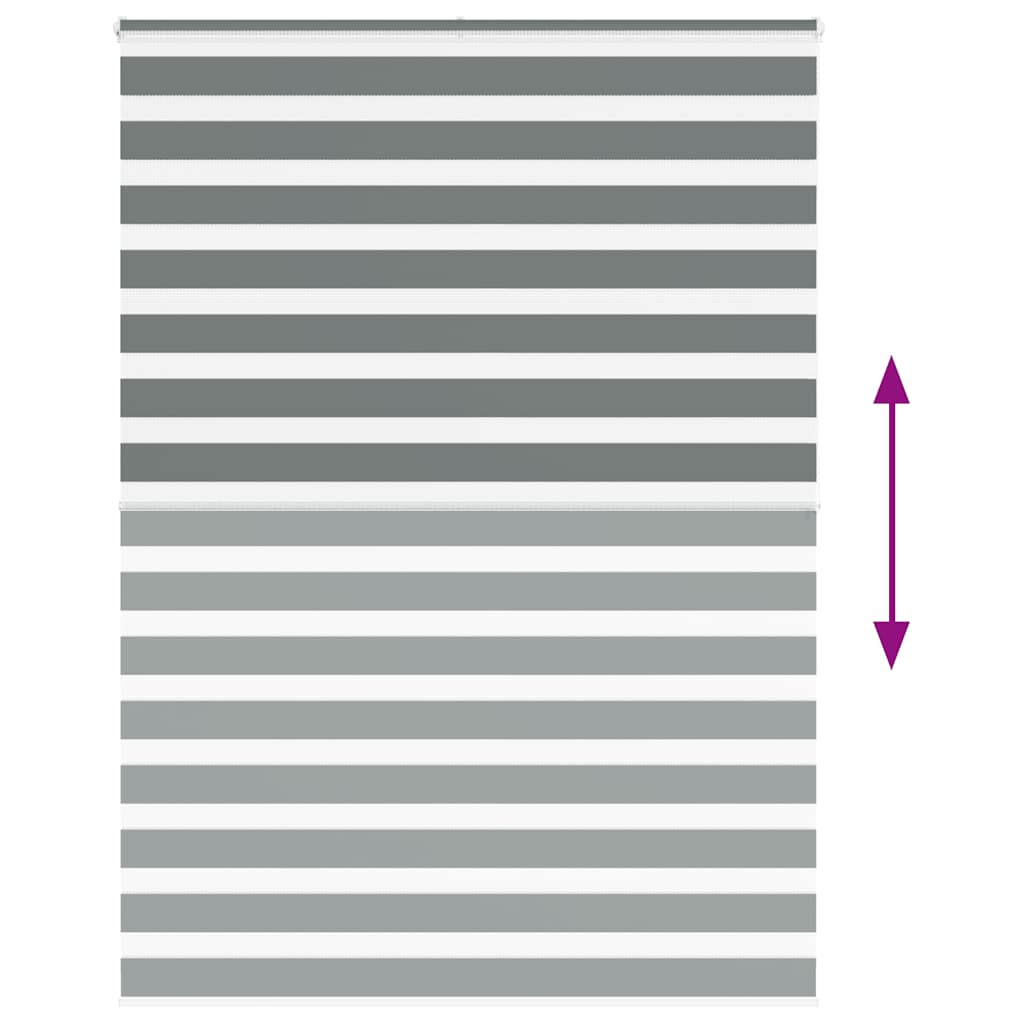 vidaXL Ζέβρα τυφλή Σκούρο Γκρι Πλάτος υφάσματος 160,9 εκ. Πολυεστέρας