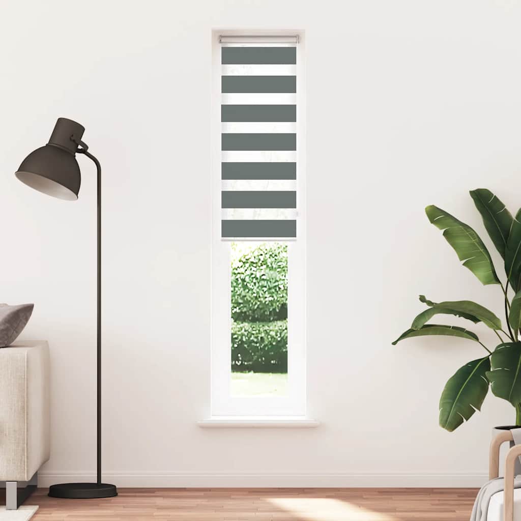 vidaXL Στόρι Ζέβρα Σκούρο Γκρι 40 x 230 εκ. Πλάτος Υφάσματος 35,9 εκ. Πολυεστέρας