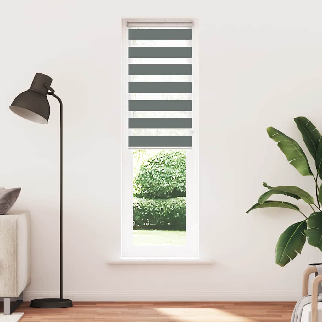 vidaXL Στόρι Ζέβρα Σκούρο Γκρι 55x230 εκ. Πλάτος Υφάσματος 50,9 εκ. Πολυεστέρας