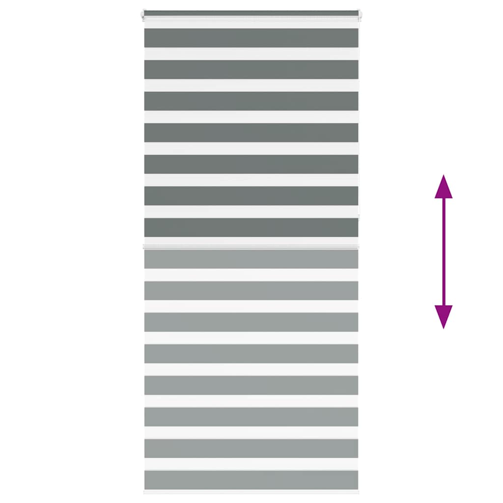 vidaXL Ζέβρα τυφλή Σκούρο Γκρι Πλάτος υφάσματος 105,9 εκ. Πολυεστέρας