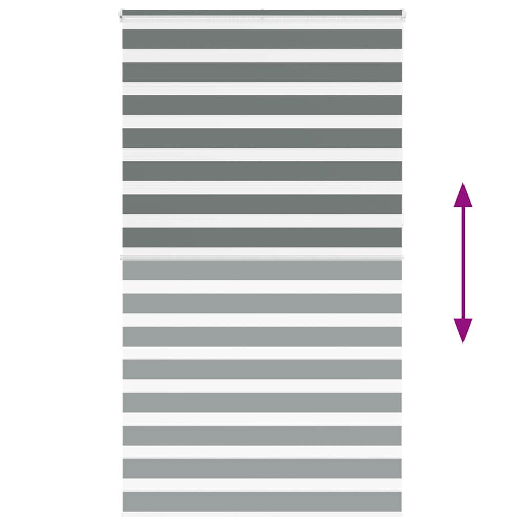 vidaXL Ζέβρα τυφλή Σκούρο Γκρι Πλάτος υφάσματος 120,9 εκ. Πολυεστέρας