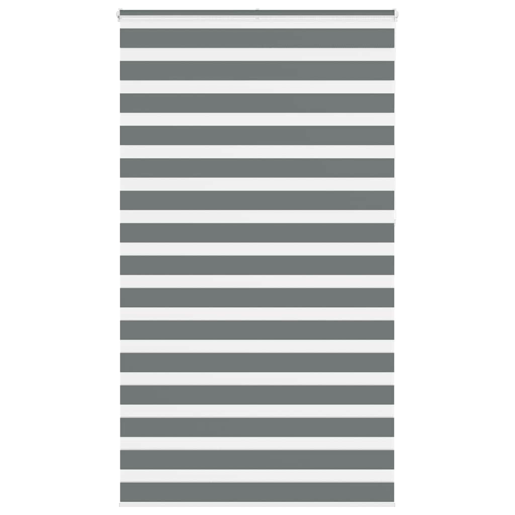 vidaXL Ζέβρα τυφλή Σκούρο Γκρι Πλάτος υφάσματος 125,9 εκ. Πολυεστέρας