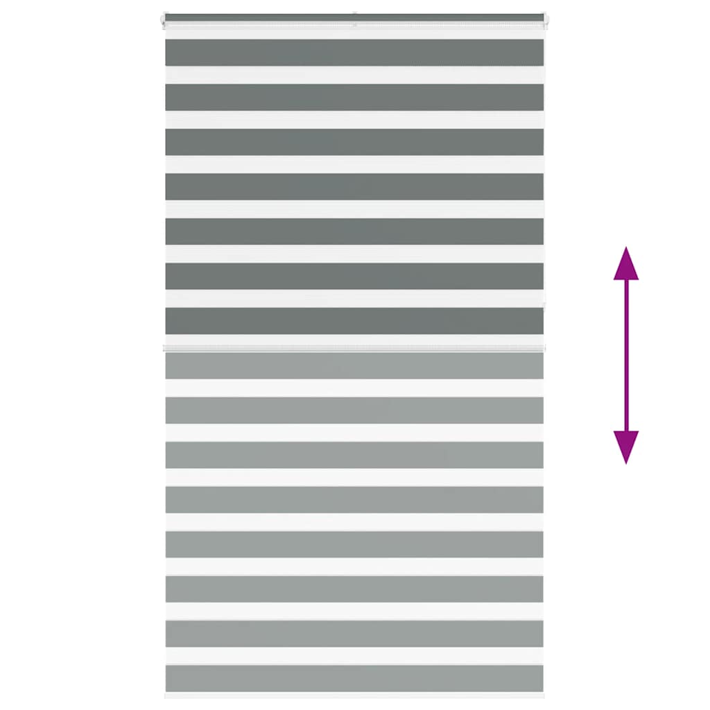 vidaXL Ζέβρα τυφλή Σκούρο Γκρι Πλάτος υφάσματος 125,9 εκ. Πολυεστέρας