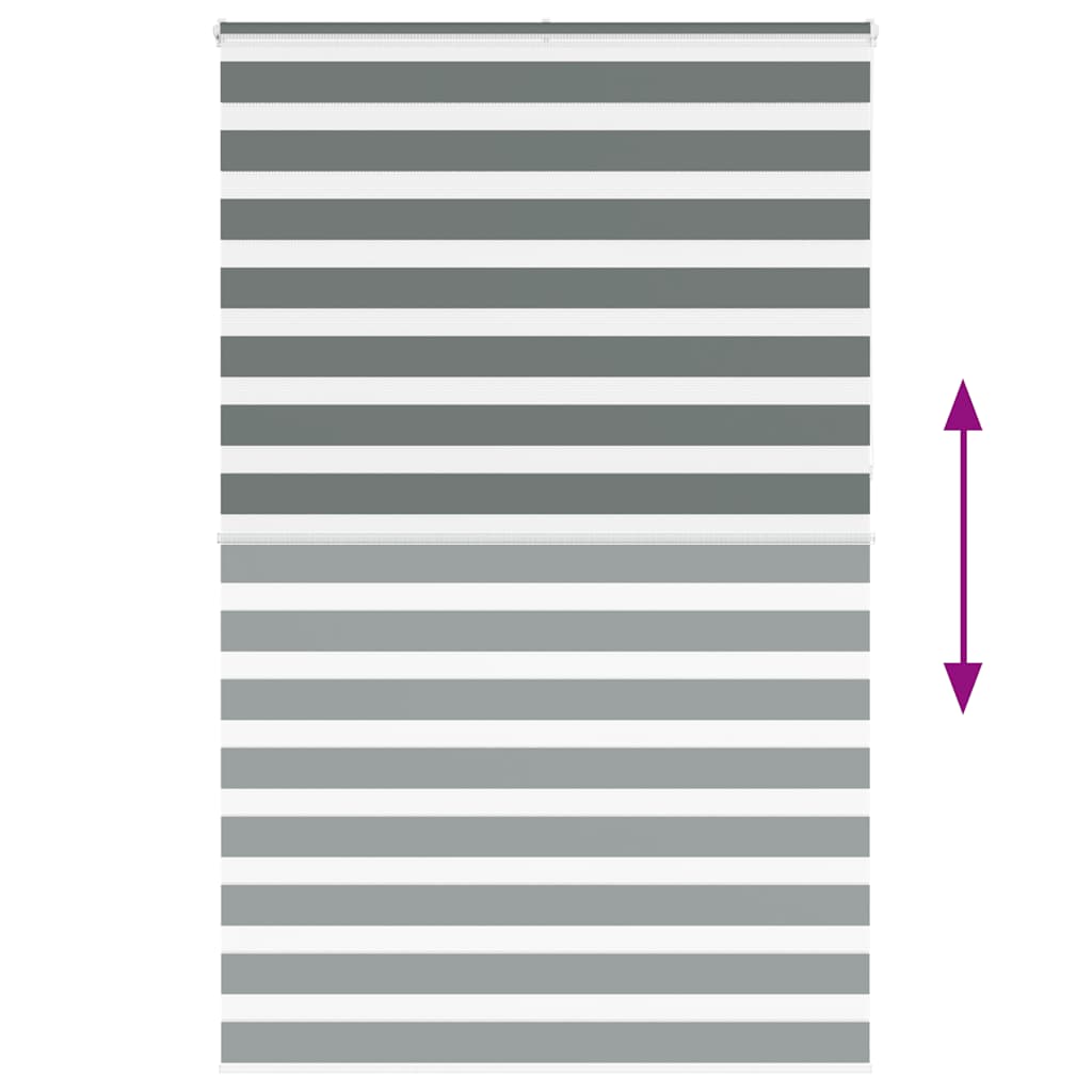 vidaXL Ζέβρα τυφλή Σκούρο Γκρι Πλάτος υφάσματος 135,9 εκ. Πολυεστέρας