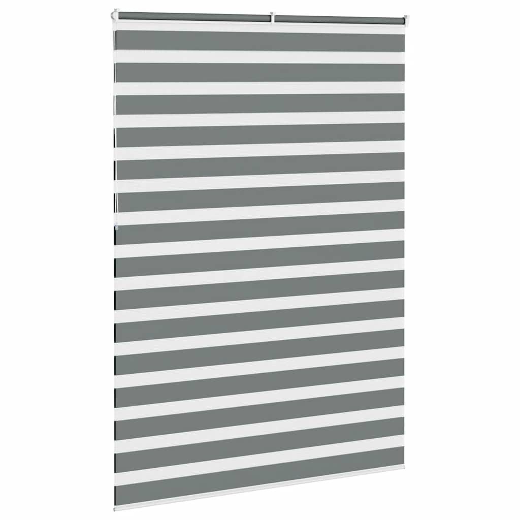 vidaXL Στόρι Ζέβρα Σκούρο Γκρι 155x230 εκ. Πλάτος Υφάσματος 150,9 εκ. Πολυεστέρας