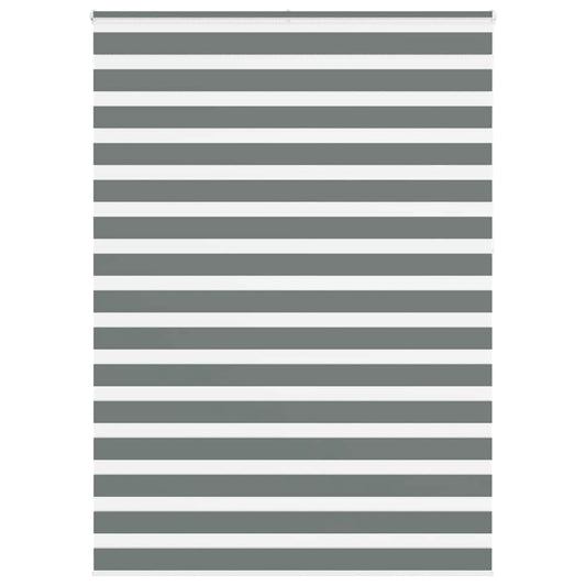 vidaXL Ζέβρα τυφλή Σκούρο Γκρι Πλάτος υφάσματος 155,9 εκ. Πολυεστέρας