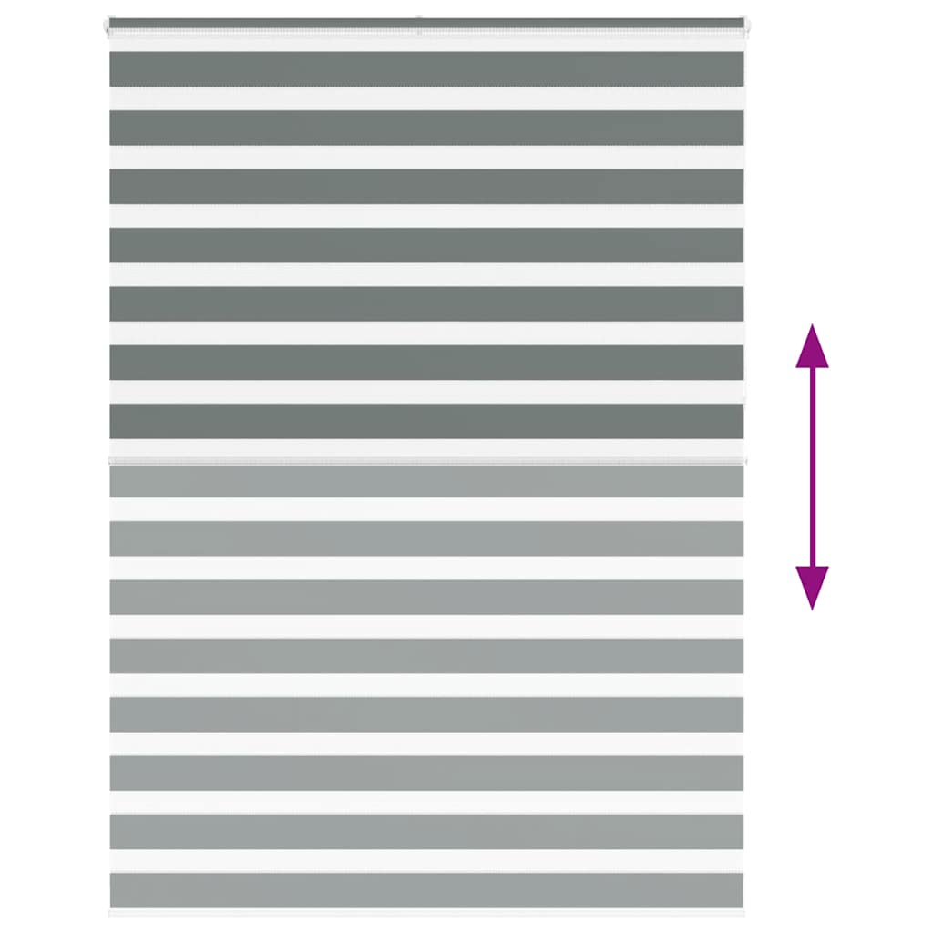 vidaXL Ζέβρα τυφλή Σκούρο Γκρι Πλάτος υφάσματος 155,9 εκ. Πολυεστέρας