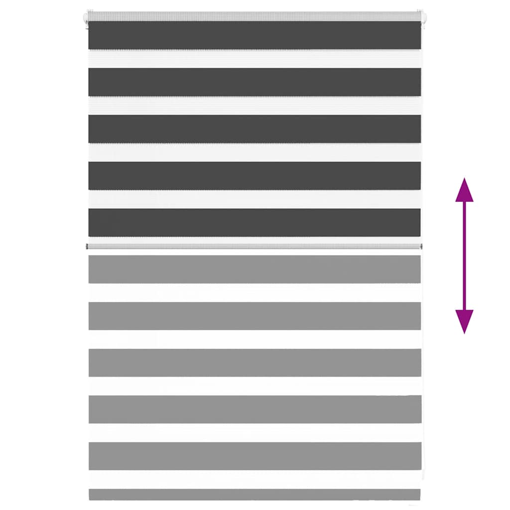 vidaXL Ζέβρα τυφλή Μαύρο Πλάτος υφάσματος 110,9 εκ. Πολυεστέρας