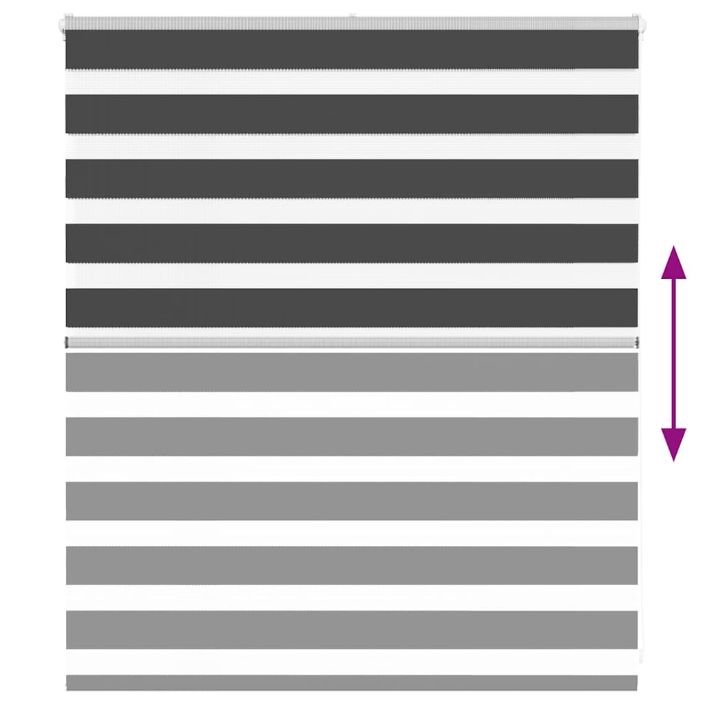 vidaXL Ζέβρα τυφλή Μαύρο Πλάτος υφάσματος 125,9 εκ. Πολυεστέρας