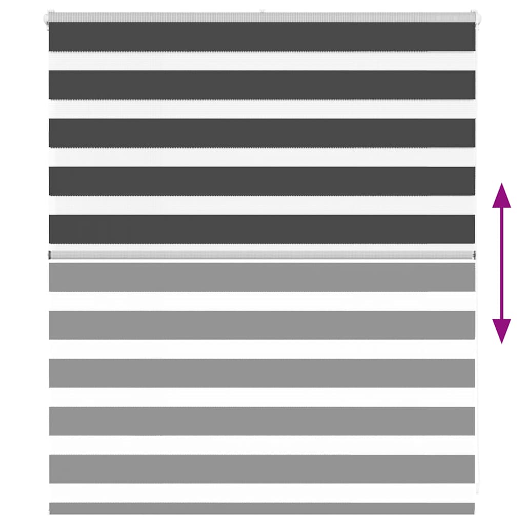 vidaXL Ζέβρα τυφλή Μαύρο Πλάτος υφάσματος 130,9 εκ. Πολυεστέρας