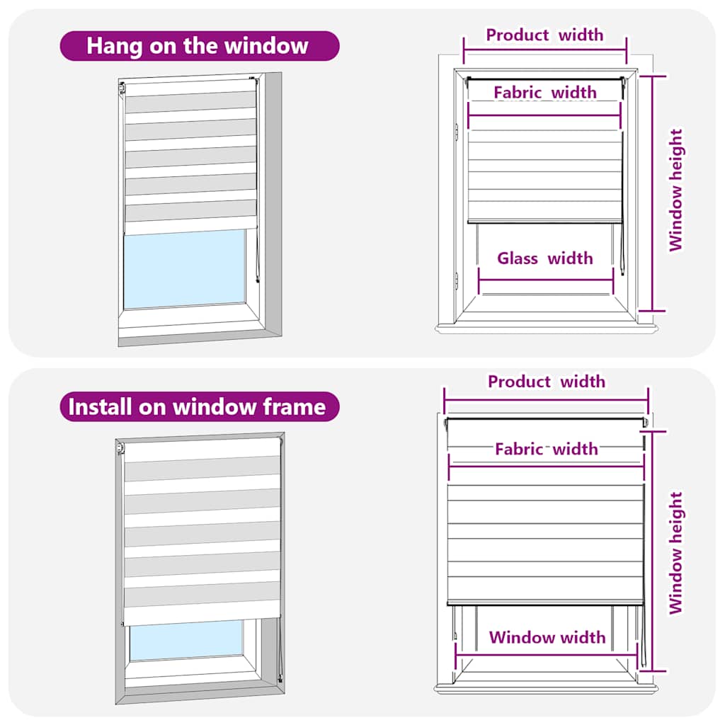 vidaXL Ζέβρα τυφλή Μαύρο Πλάτος υφάσματος 140,9 εκ. Πολυεστέρας