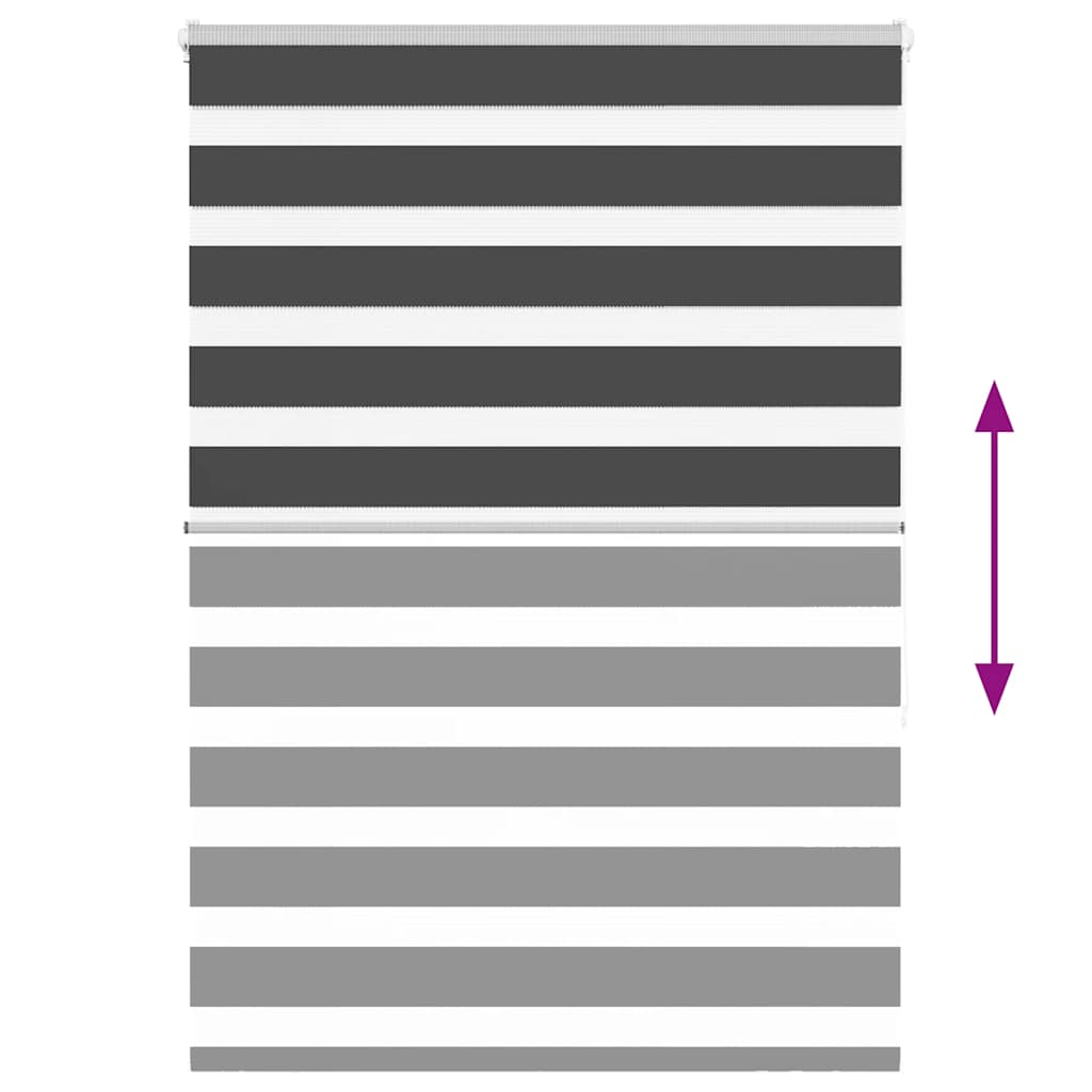 vidaXL Ζέβρα τυφλή Μαύρο Πλάτος υφάσματος 110,9 εκ. Πολυεστέρας