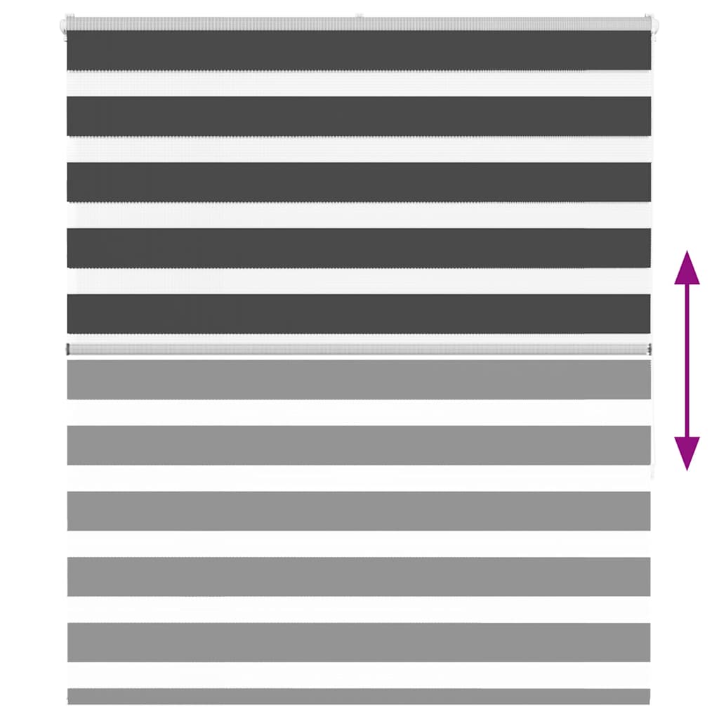 vidaXL Ζέβρα τυφλή Μαύρο Πλάτος υφάσματος 125,9 εκ. Πολυεστέρας