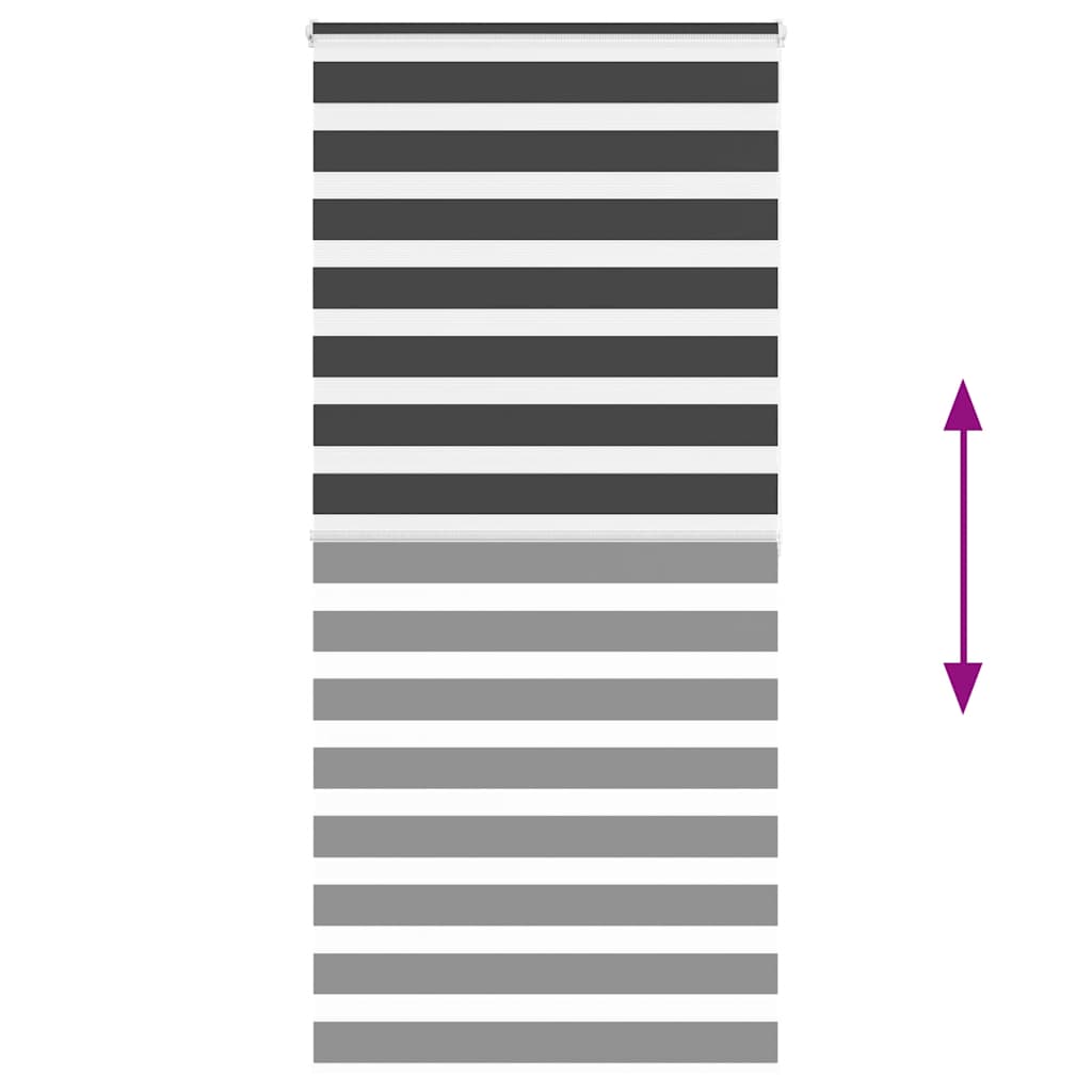 vidaXL Ζέβρα τυφλή Μαύρο Πλάτος υφάσματος 110,9 εκ. Πολυεστέρας