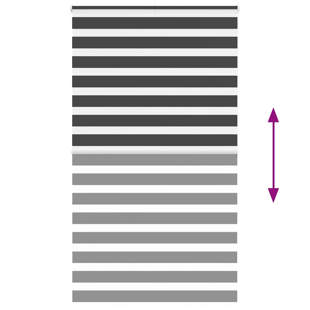 vidaXL Ζέβρα τυφλή Μαύρο Πλάτος υφάσματος 115,9 εκ. Πολυεστέρας