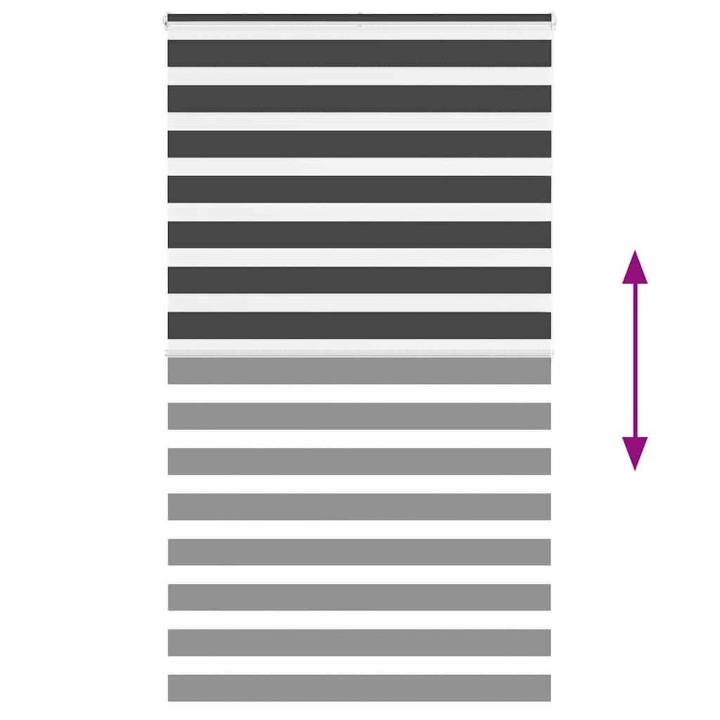 vidaXL Ζέβρα τυφλή Μαύρο Πλάτος υφάσματος 130,9 εκ. Πολυεστέρας