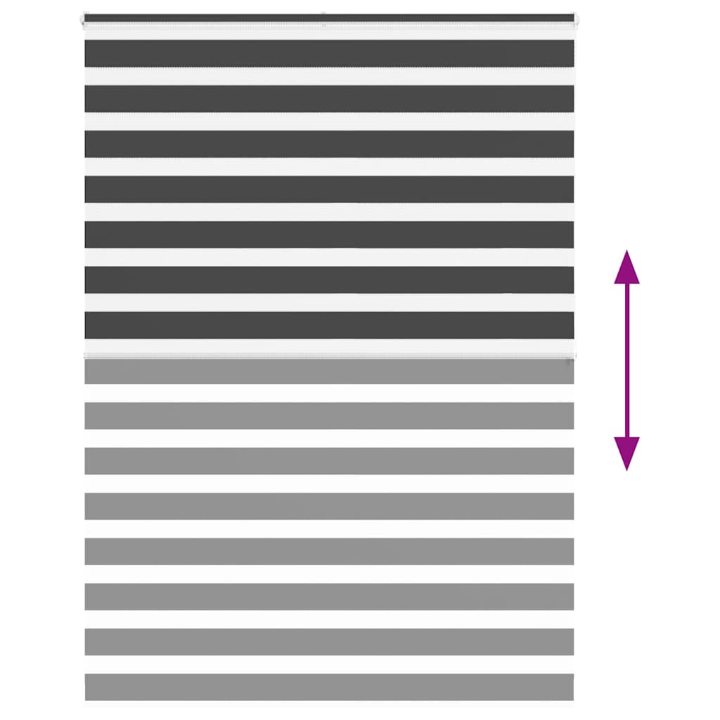 vidaXL Ζέβρα τυφλή Μαύρο Πλάτος υφάσματος 150,9 εκ. Πολυεστέρας