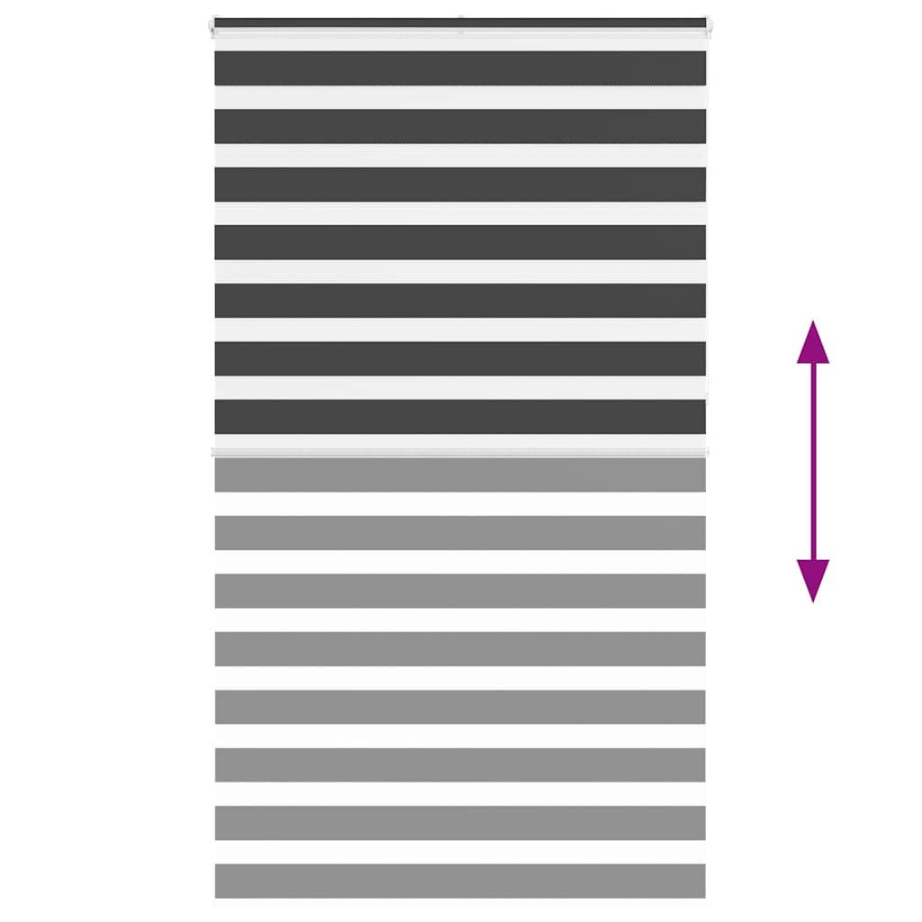 vidaXL Ζέβρα τυφλή Μαύρο Πλάτος υφάσματος 125,9 εκ. Πολυεστέρας