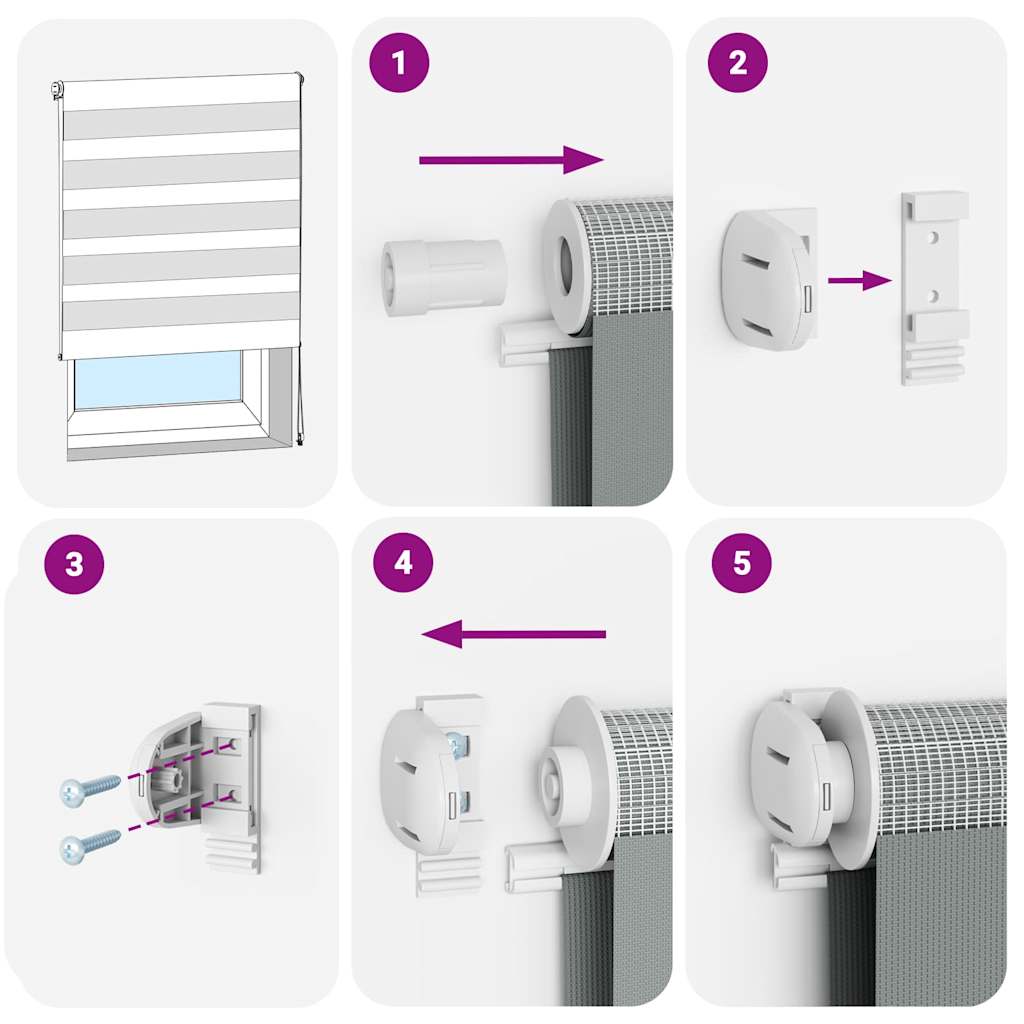 vidaXL Ζέβρα τυφλή Μαύρο Πλάτος υφάσματος 125,9 εκ. Πολυεστέρας