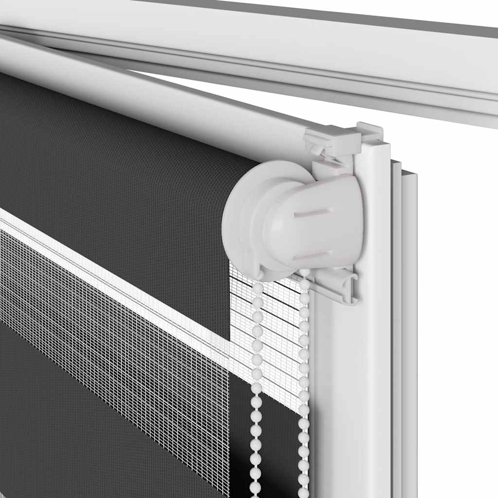 vidaXL Ζέβρα τυφλή Μαύρο Πλάτος υφάσματος 130,9 εκ. Πολυεστέρας