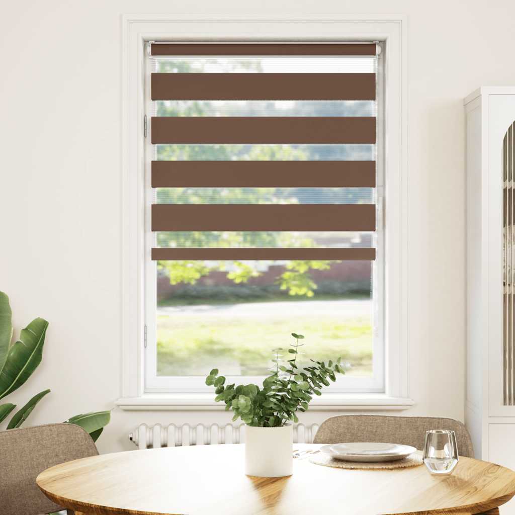 vidaXL Στόρι Ζέβρας Καφέ 75x100 εκ. Πλάτος Υφάσματος 70,9 εκ. Πολυεστέρας
