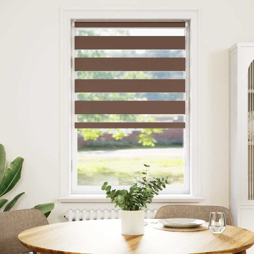 vidaXL Στόρι Ζέβρας Καφέ 80x100 εκ. Πλάτος Υφάσματος 75,9 εκ. Πολυεστέρας