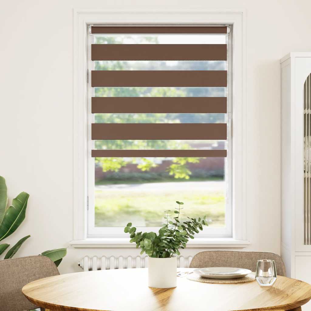 vidaXL Στόρι Ζέβρας Καφέ 85x100 εκ. Πλάτος Υφάσματος 80,9 εκ. Πολυεστέρας
